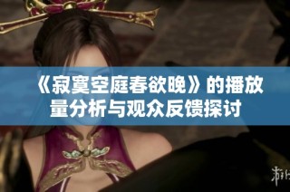 《寂寞空庭春欲晚》的播放量分析与观众反馈探讨