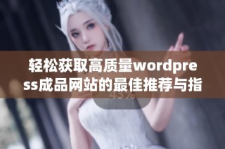 轻松获取高质量wordpress成品网站的最佳推荐与指南