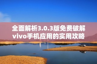 全面解析3.0.3版免费破解vivo手机应用的实用攻略