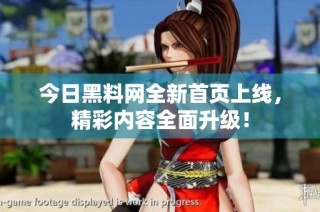 今日黑料网全新首页上线，精彩内容全面升级！