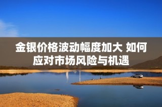 金银价格波动幅度加大 如何应对市场风险与机遇