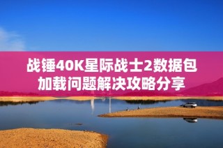 战锤40K星际战士2数据包加载问题解决攻略分享