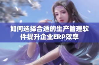 如何选择合适的生产管理软件提升企业ERP效率