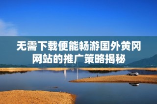 无需下载便能畅游国外黄冈网站的推广策略揭秘