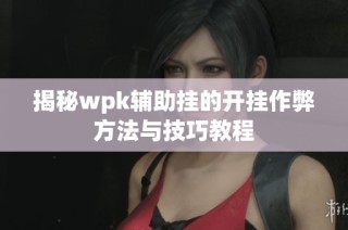揭秘wpk辅助挂的开挂作弊方法与技巧教程