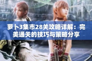 萝卜3集市28关攻略详解：完美通关的技巧与策略分享