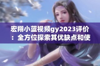 宏翔小蓝视频gy2023评价：全方位探索其优缺点和使用体验