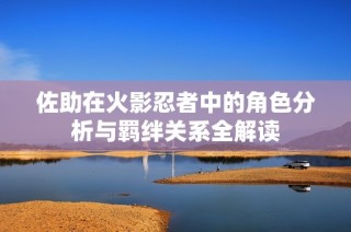佐助在火影忍者中的角色分析与羁绊关系全解读