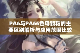 PA6与PA66色母颗粒的主要区别解析与应用范围比较