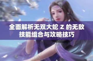 全面解析无双大蛇 Z 的无敌技能组合与攻略技巧