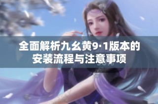 全面解析九幺黄9·1版本的安装流程与注意事项