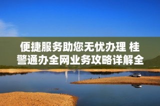 便捷服务助您无忧办理 桂警通办全网业务攻略详解全流程助力群众获取支持