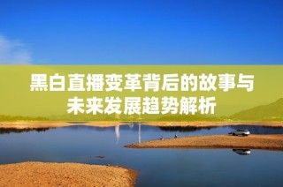 黑白直播变革背后的故事与未来发展趋势解析