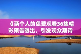 《两个人的免费观看36集精彩预告曝出，引发观众期待》