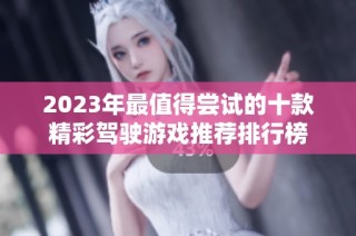 2023年最值得尝试的十款精彩驾驶游戏推荐排行榜
