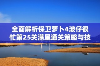 全面解析保卫萝卜4波仔很忙第25关满星通关策略与技巧