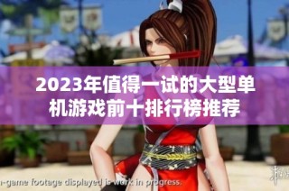 2023年值得一试的大型单机游戏前十排行榜推荐
