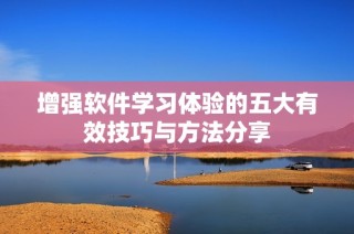 增强软件学习体验的五大有效技巧与方法分享