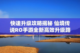 快速升级攻略揭秘 仙境传说RO手游全新高效升级路径解析