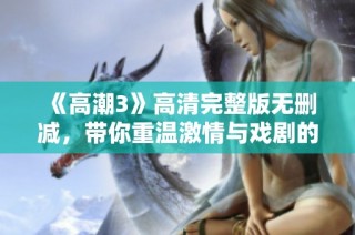 《高潮3》高清完整版无删减，带你重温激情与戏剧的惊心动魄旅程