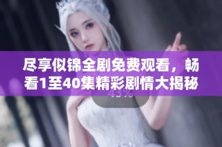 尽享似锦全剧免费观看，畅看1至40集精彩剧情大揭秘