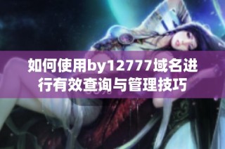 如何使用by12777域名进行有效查询与管理技巧