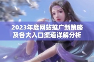 2023年度网站推广新策略及各大入口渠道详解分析