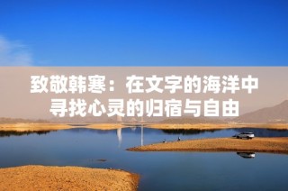 致敬韩寒：在文字的海洋中寻找心灵的归宿与自由