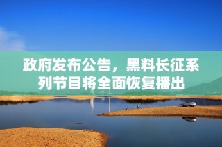 政府发布公告，黑料长征系列节目将全面恢复播出