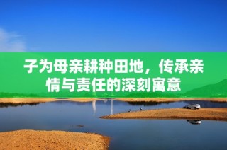 子为母亲耕种田地，传承亲情与责任的深刻寓意