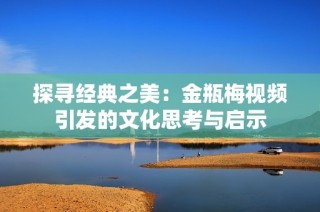 探寻经典之美：金瓶梅视频引发的文化思考与启示