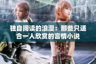 独自阅读的浪漫：那些只适合一人欣赏的言情小说