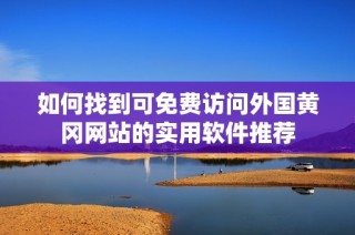 如何找到可免费访问外国黄冈网站的实用软件推荐