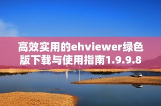 高效实用的ehviewer绿色版下载与使用指南1.9.9.8