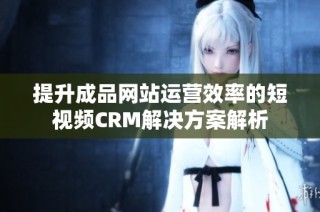 提升成品网站运营效率的短视频CRM解决方案解析