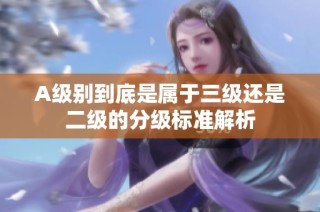 A级别到底是属于三级还是二级的分级标准解析