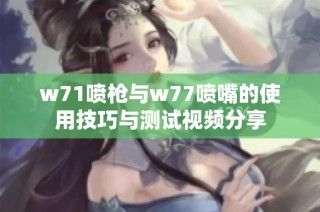 w71喷枪与w77喷嘴的使用技巧与测试视频分享