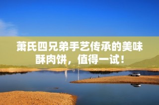 萧氏四兄弟手艺传承的美味酥肉饼，值得一试！