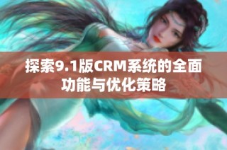 探索9.1版CRM系统的全面功能与优化策略