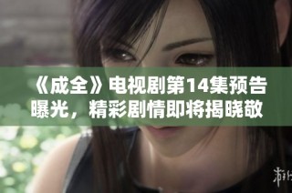 《成全》电视剧第14集预告曝光，精彩剧情即将揭晓敬请期待！