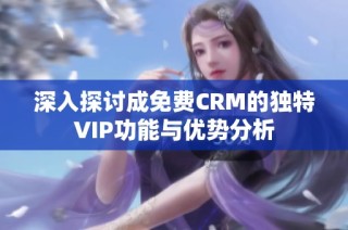 深入探讨成免费CRM的独特VIP功能与优势分析