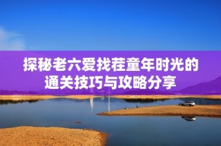 探秘老六爱找茬童年时光的通关技巧与攻略分享