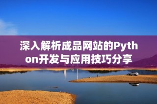 深入解析成品网站的Python开发与应用技巧分享