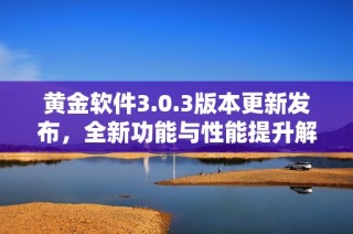 黄金软件3.0.3版本更新发布，全新功能与性能提升解析