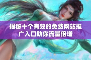 揭秘十个有效的免费网站推广入口助你流量倍增