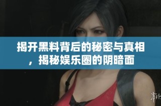 揭开黑料背后的秘密与真相，揭秘娱乐圈的阴暗面