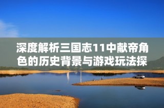 深度解析三国志11中献帝角色的历史背景与游戏玩法探索
