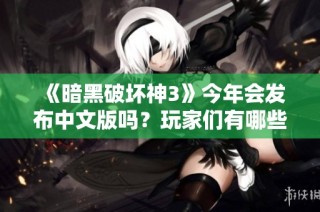 《暗黑破坏神3》今年会发布中文版吗？玩家们有哪些期待与疑问？