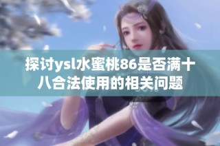 探讨ysl水蜜桃86是否满十八合法使用的相关问题