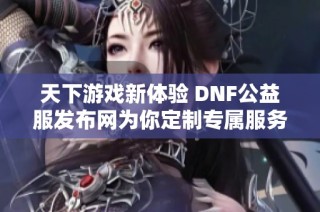 天下游戏新体验 DNF公益服发布网为你定制专属服务